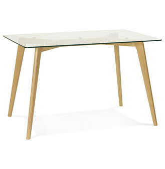 Kleine tafel / bureau recht &#039;BUGY&#039; van glas - 120x80 cm