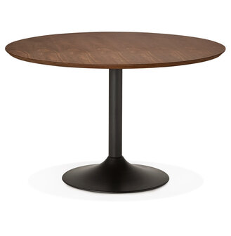 Ronde eettafel/bureautafel &#039;CHEF&#039; met notenhouten afwerking