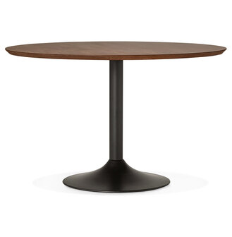 Ronde eettafel/bureautafel &#039;CHEF&#039; met notenhouten afwerking