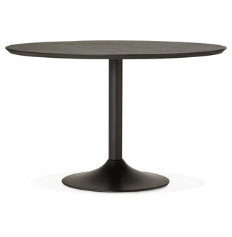 Ronde eettafel/bureautafel &#039;CHEF&#039; met zwarte essenhouten afwerking - &Oslash; 120 cm