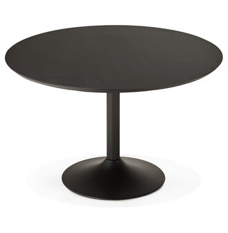 Ronde eettafel/bureautafel &#039;CHEF&#039; met zwarte essenhouten afwerking - &Oslash; 120 cm