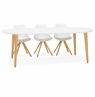 Ronde uitschuifbare eetkamertafel &#039;IGLOU&#039; in Scandinavische stijl - 120(220)x120 cm