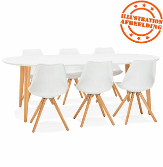 Ronde uitschuifbare eetkamertafel &#039;IGLOU&#039; in Scandinavische stijl - 120(220)x120 cm