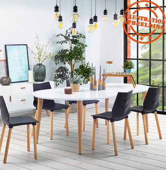 Ronde uitschuifbare eetkamertafel &#039;IGLOU&#039; in Scandinavische stijl - 120(220)x120 cm