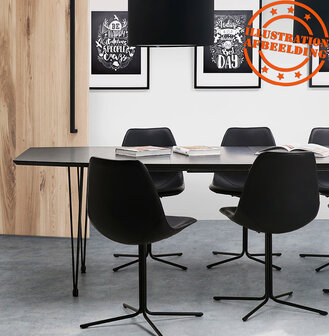Zwarte uitschuifbare eetkamer-/vergadertafel &#039;MOTUS&#039; - 170(270)x100 cm