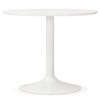 Kleine ronde bureautafel / eettafel &#039;BARABAR&#039; wit - &Oslash; 90 cm