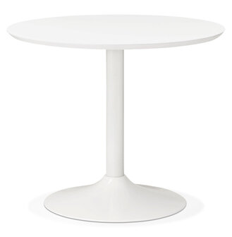 Kleine ronde bureautafel / eettafel &#039;BARABAR&#039; wit - &Oslash; 90 cm