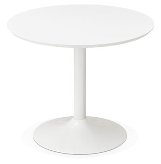 Kleine ronde bureautafel / eettafel &#039;BARABAR&#039; wit - &Oslash; 90 cm