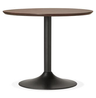 Kleine ronde bureautafel / eettafel &#039;CHEF&#039; met notenhouten afwerking - &Oslash; 90 cm