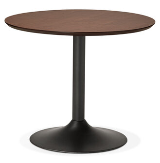 Kleine ronde bureautafel / eettafel &#039;CHEF&#039; met notenhouten afwerking - &Oslash; 90 cm