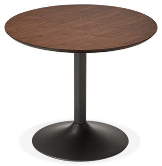 Kleine ronde bureautafel / eettafel &#039;CHEF&#039; met notenhouten afwerking - &Oslash; 90 cm