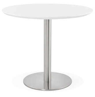 Kleine ronde bureautafel / eettafel &#039;INDIANA&#039; wit - &Oslash; 90 cm