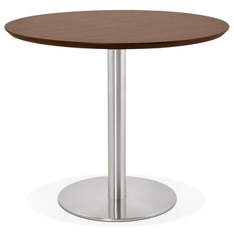 Kleine ronde bureautafel / eettafel &#039;INDIANA&#039; met notenhouten afwerking - &Oslash; 90 cm