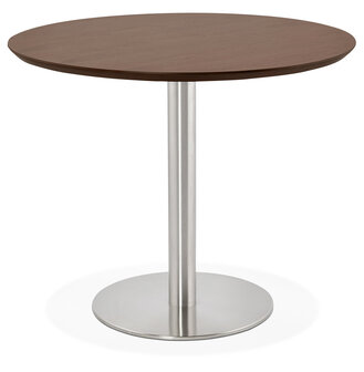 Kleine ronde bureautafel / eettafel &#039;INDIANA&#039; met notenhouten afwerking - &Oslash; 90 cm