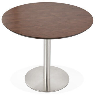 Kleine ronde bureautafel / eettafel &#039;INDIANA&#039; met notenhouten afwerking - &Oslash; 90 cm