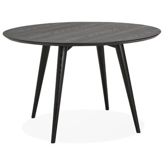 Ronde eettafel &lsquo;SWEDY&#039; van zwart hout - &Oslash; 120 cm