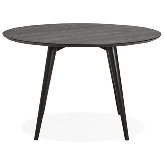 Ronde eettafel &lsquo;SWEDY&#039; van zwart hout - &Oslash; 120 cm