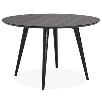 Ronde eettafel &lsquo;SWEDY&#039; van zwart hout - &Oslash; 120 cm