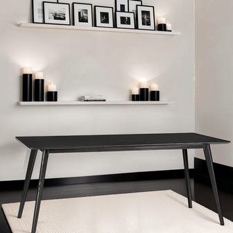 BARISTA&#039; design eettafel / bureau in zwart hout - 180x90 cm