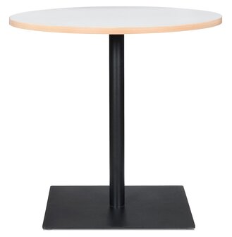 Witte ronde tafel &#039;FUSION ROUND&#039; met zwart frame - &Oslash; 80 cm
