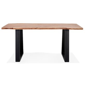 Industri&euml;le eettafel &#039;RAFA&#039; van massief hout en metaal - 160x90 cm
