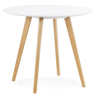 Witte ronde keukentafel &#039;MIDY&#039; in Scandinavische stijl - &oslash; 90 cm