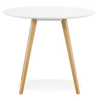 Witte ronde keukentafel &#039;MIDY&#039; in Scandinavische stijl - &oslash; 90 cm