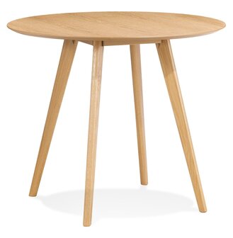 Table de cuisine ronde &#039;MIDY&#039; finition naturelle style scandinave - &oslash; 90 cm