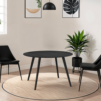 Zwarte ronde keukentafel &#039;AMY&#039; - &oslash; 120 cm