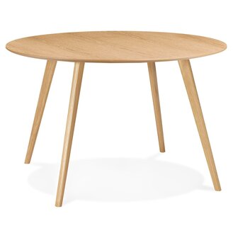 Ronde keukentafel &#039;AMY&#039; van hout met natuurlijke afwerking - &oslash; 120 cm