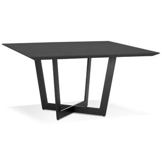 Vierkante eettafel &#039;ANITA&#039; van hout en zwart metaal - 140x140 cm