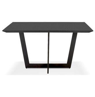 Vierkante eettafel &#039;ANITA&#039; van hout en zwart metaal - 140x140 cm