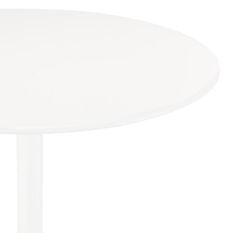 Ronde designtafel &#039;CHIVA&#039; van hout en wit metaal - &Oslash; 80 cm