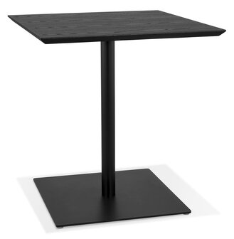 Vierkante design tafel &#039;SUMO&#039; in zwart hout en metaal - 70x70 cm