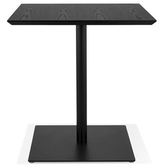 Vierkante design tafel &#039;SUMO&#039; in zwart hout en metaal - 70x70 cm