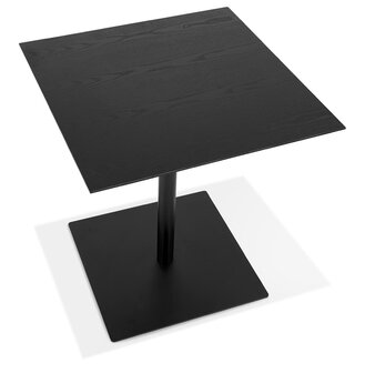 Vierkante design tafel &#039;SUMO&#039; in zwart hout en metaal - 70x70 cm