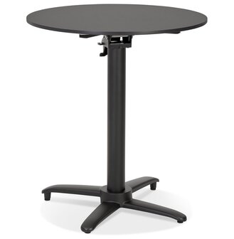 Table de terrasse pliable &#039;COMPAKT&#039; ronde noire - &Oslash; 68 cm