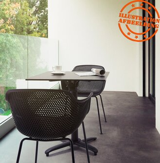 Table de terrasse pliable &#039;COMPAKT&#039; ronde noire - &Oslash; 68 cm