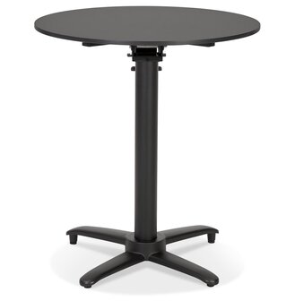 Table de terrasse pliable &#039;COMPAKT&#039; ronde noire - &Oslash; 68 cm