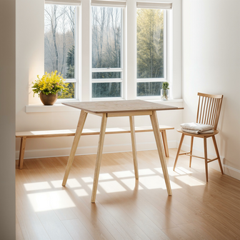 Kleine houten eettafel &#039;GENIUS&#039; met natuurkleurige afwerking - 80x80 cm