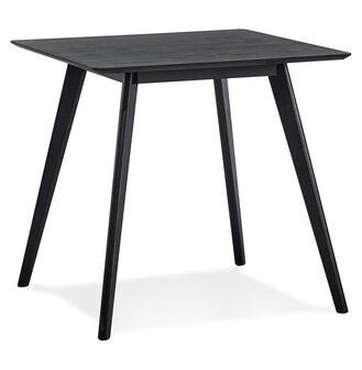Kleine houten eettafel &#039;GENIUS&#039; met zwarte afwerking - 80x80 cm