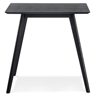 Kleine houten eettafel &#039;GENIUS&#039; met zwarte afwerking - 80x80 cm