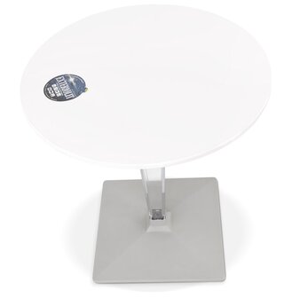 Witte ronde terrastafel &#039;LIMPID&#039; voor binnen/buiten - &Oslash; 68 cm