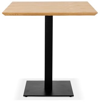 Vierkant eettafeltje &#039;REGIS&#039; van natuurlijk afgewerkt hout en zwart gietijzer - 70x70 cm