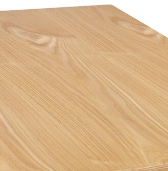 Vierkant eettafeltje &#039;REGIS&#039; van natuurlijk afgewerkt hout en zwart gietijzer - 70x70 cm
