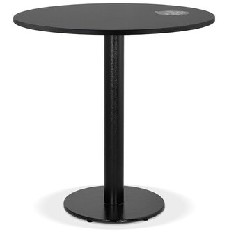 Rond eettafeltje &#039;LUCETTE&#039; van hout en zwart gietijzer - &Oslash; 68 cm