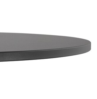 Rond eettafeltje &#039;LUCETTE&#039; van hout en zwart gietijzer - &Oslash; 68 cm