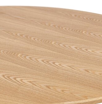Rond eettafeltje &#039;BASTILLE&#039; van natuurlijk afgewerkt hout en zwart gietijzer - &Oslash; 60 cm