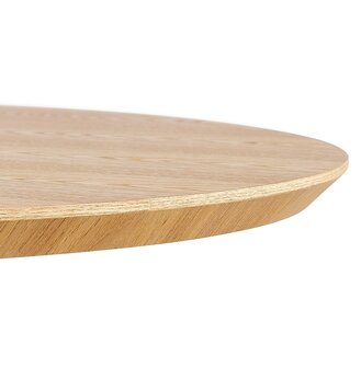 Rond eettafeltje &#039;BASTILLE&#039; van natuurlijk afgewerkt hout en zwart gietijzer - &Oslash; 60 cm