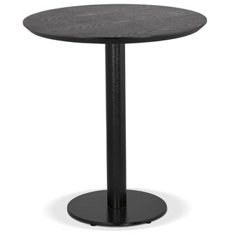 Rond eettafeltje &#039;BASTILLE&#039; van hout en zwart gietijzer - &Oslash; 60 cm